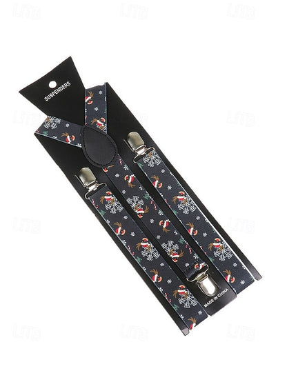 Christmas Men's Suspenders Snowman with