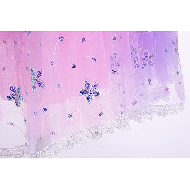 Flower Cosplay Princess Rapunzel Dress Girl Cloak