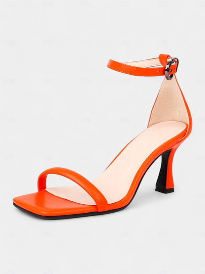 for - Green Minimalist Strap Sleek Women Mid-Heel Ankle Sandals