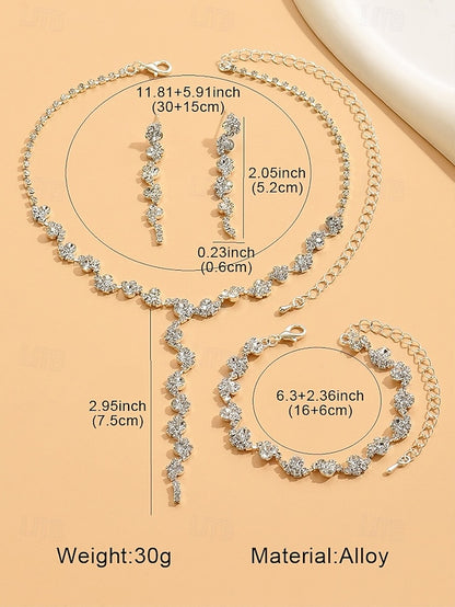 – Necklace Rhinestone Set Jewelry Gold Elegant