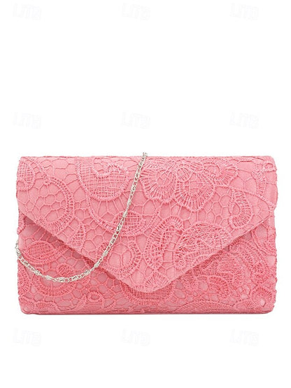 Women's Chain Clutch Evening Strap Bag with Lace