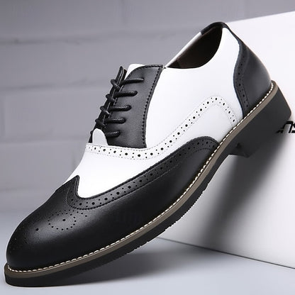 Brogue White Shoes Oxford Two-Tone Wingtip Men's in