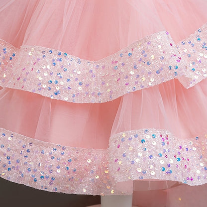 Dress Wedding Party Kids Sleeveless Girls' Special Sequin