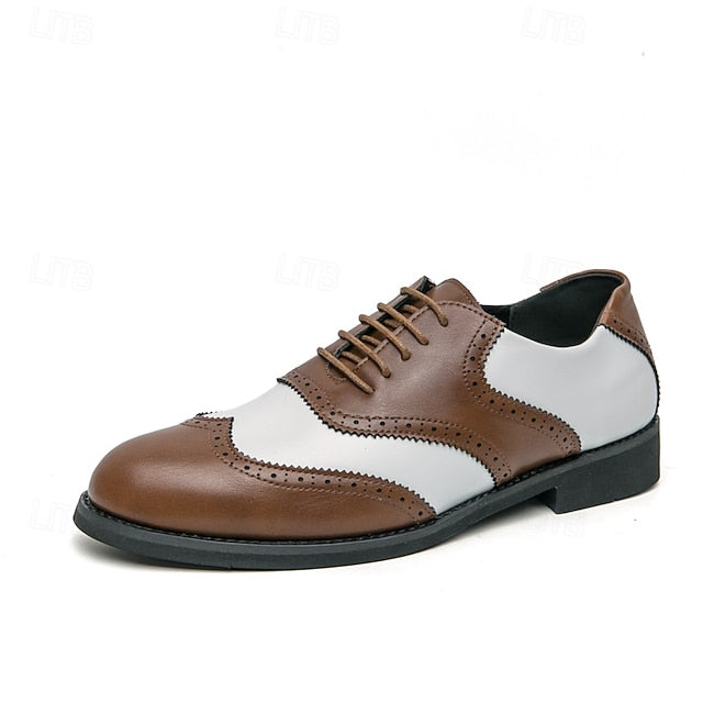 Brogue Wingtip Two-Tone Men's and in White Shoes Oxford