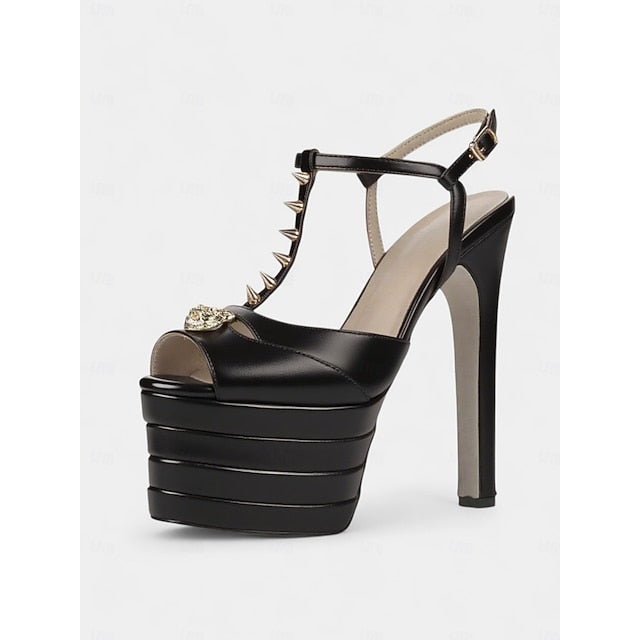 Edgy Silver Heels Metallic and Gold - Women's High Platform