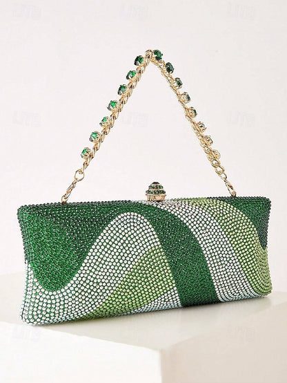 Clutch Crystal Bag Evening with Women's Strap Chain