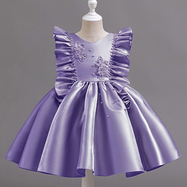 Toddler Party Girls' Floral Wedding Sleeveless Dress