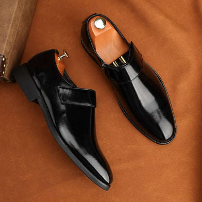 Business Shoes Brown Loafers Slip-On Leather Men's