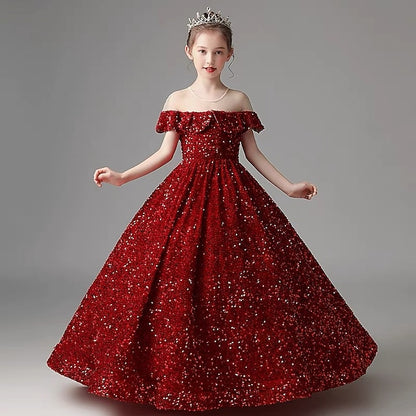 Girls' Dress Flower Gown Girl Evening Party