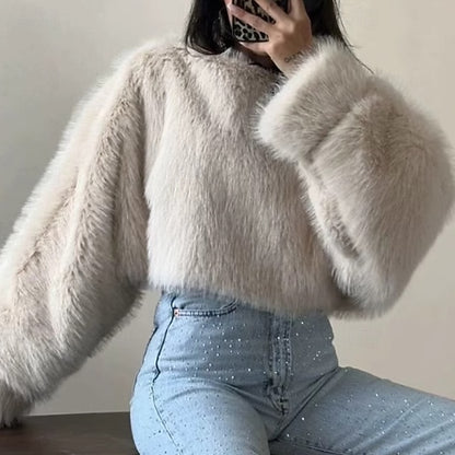 Faux Fur Comfortable Women's Warm Coat Furs Leathers