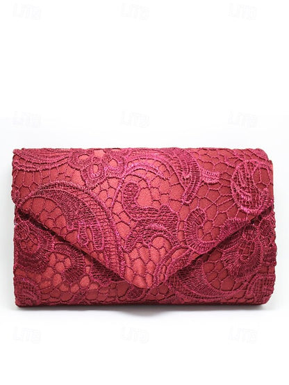 Women's Chain Clutch Evening Strap Bag with Lace