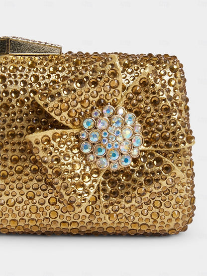 High Clutch Rhinestone Heel Sandals Matching with Bow Sparkling