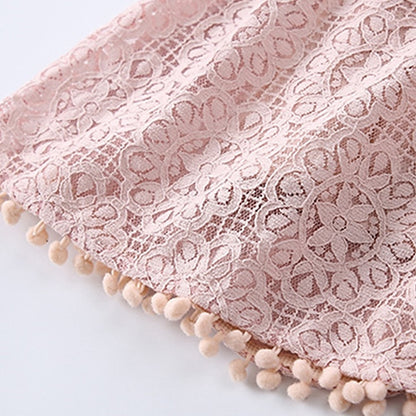 Girls' Sleeve Color Kids Solid Party Short Dress