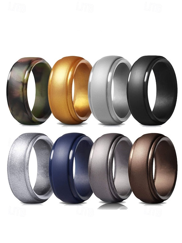 Ring Men Matte Silicone for Black Durable Comfortable –