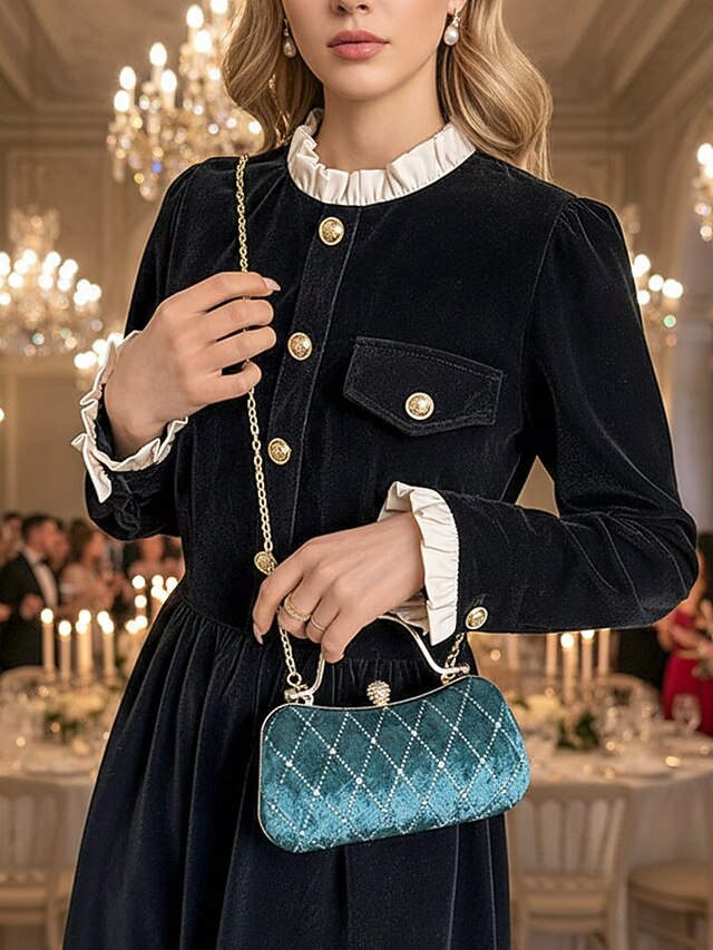 Purse Quilted Diamond with Evening Velvet - Accents Women's