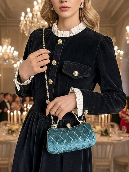 Purse Quilted Diamond with Evening Velvet - Accents Women's