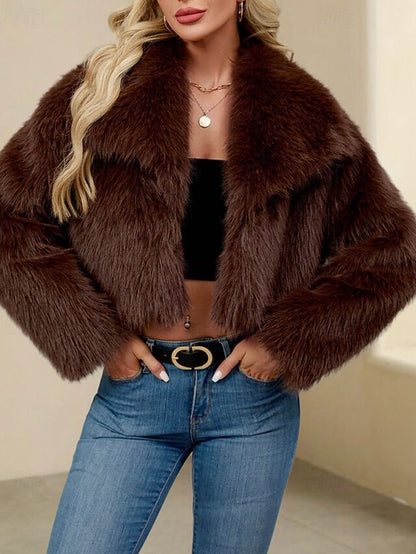 Comfortable Faux Fur Furs Warm Women's Leathers Coat