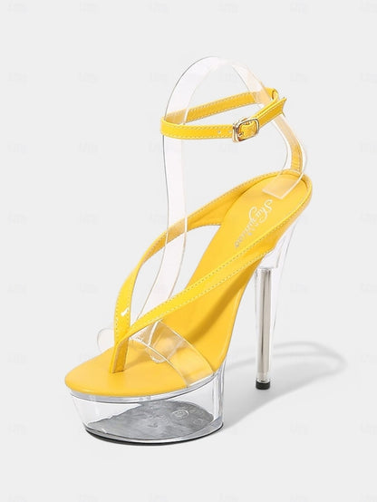 – Platform Heel Nightclub Clear Sandals Lavender Sexy