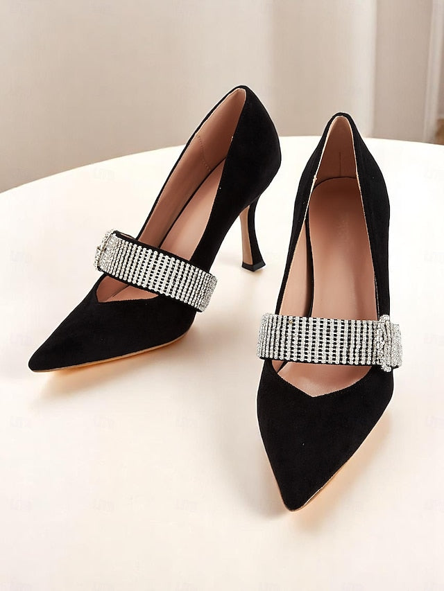 Pumps Slingback with Rhinestone-Embellished Women's