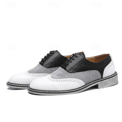 Men's Wingtip Gatsby-Inspired Shoes Spectator in Oxford