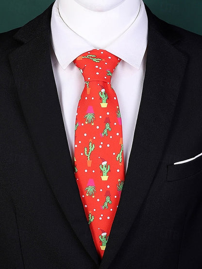 Tree Tie Polyester Santa Men's – Christmas and Fun Silk