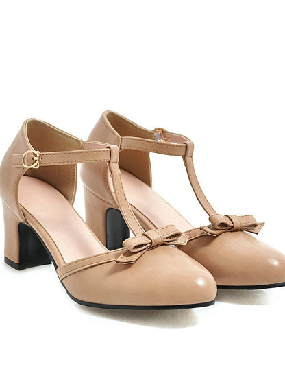 Heels Chunky 1950s Vintage Retro Shoes T-strap heels 20s Roaring