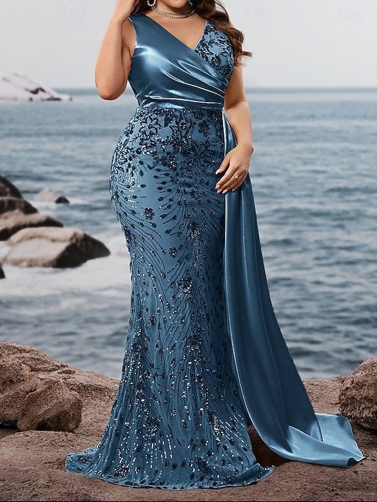 Mermaid Long Trumpet Wear Formal Dress Evening Sparkle Gown /