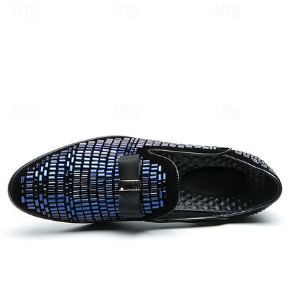 Men's Silver Prom Woven Strap Loafers and Elegant Monk –