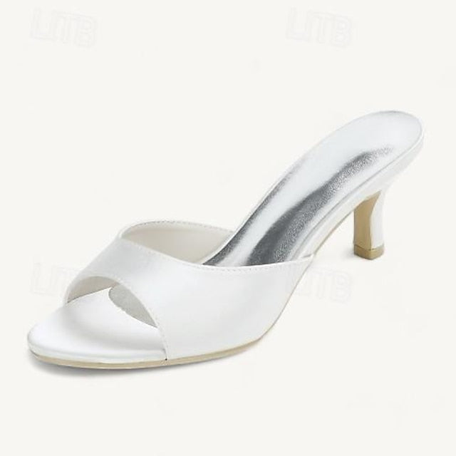 Women's Wedding Sandals Open Toe Heel Shoes Kitten