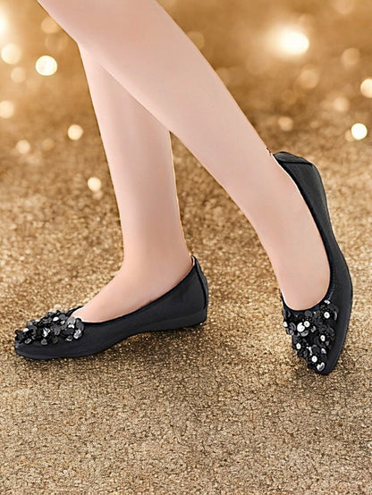 Foldable Women's Floral Embellished Comfortable – Flats
