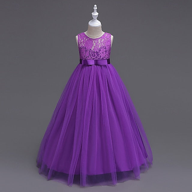 Cosplay Kids Dress Solid Party Girls' Color