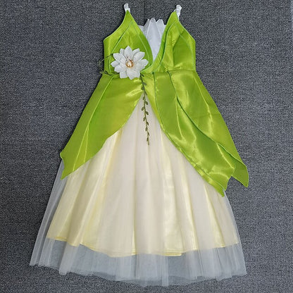 Theme Fairytale Dress Tinker Bell Girl Flower Tiana Princess