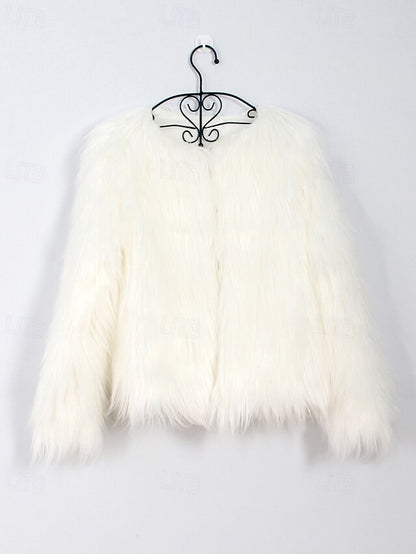 Leathers Comfortable Faux Warm Coat Women's Fur Furs