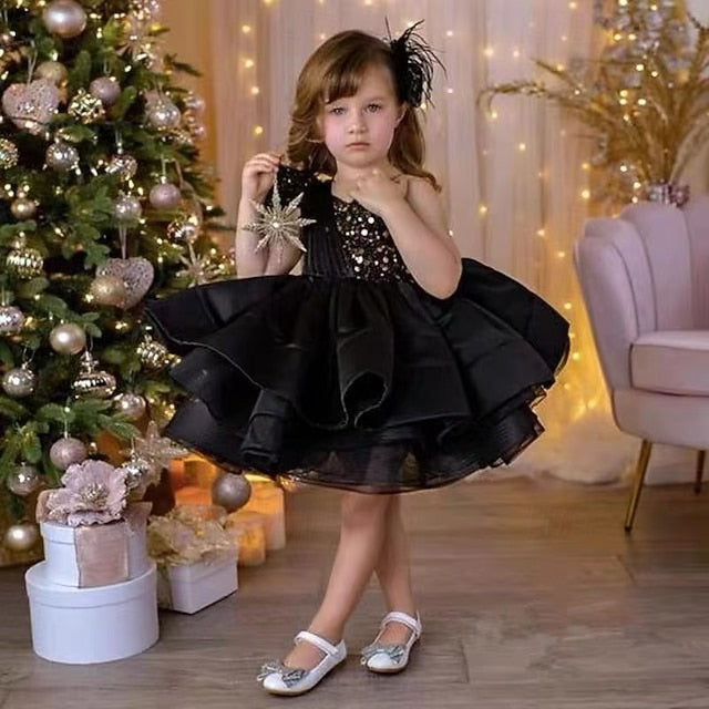 Dress Wedding Party Girls' Kids Sequin Sleeveless