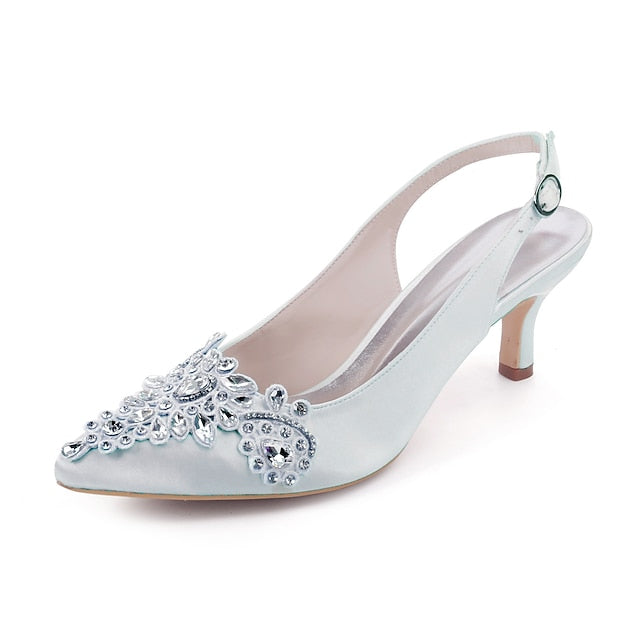 Women Beige Embellishment - Slingback for Crystal Heels with