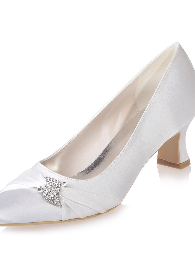 Satin Rhinestone Kitten Blue Women's with Bow Royal Heels