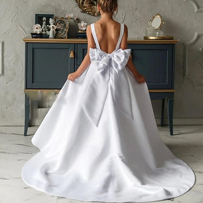 Color Flower Girl Solid Party Dress Girls' Kids