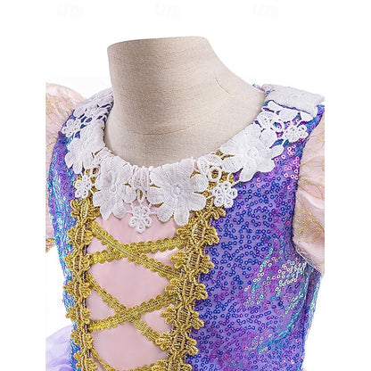 Girl Princess Party Fairytale Rapunzel Sofia Dress Flower Theme