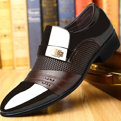 Men's Dress Slip-On Faux Loafers – Patent Formal Leather