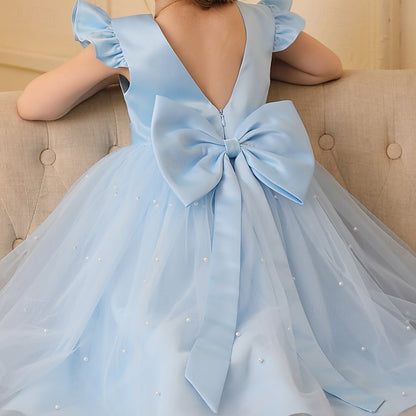 Dress Color Solid Flower Kids Party Girls' Girl