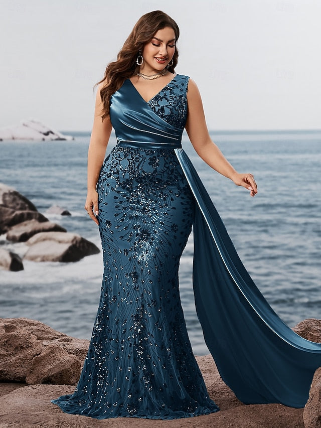 Gown Mermaid Long Trumpet Formal Sparkle Evening Dress Wear /