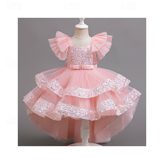 Dress Wedding Party Kids Sleeveless Girls' Special Sequin