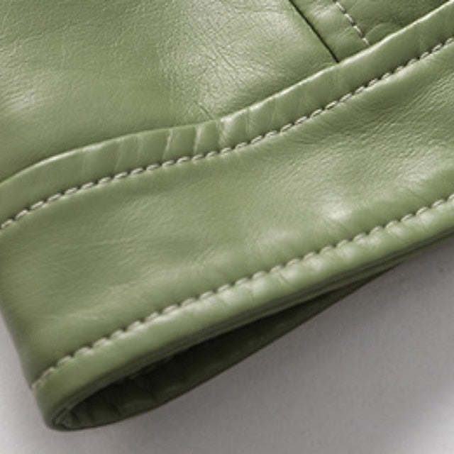 Comfortable Women's Zipper Leather Pocket Jacket Faux