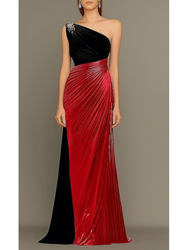 Column Dress Formal Elegant Black Gown Gold Wedding Evening