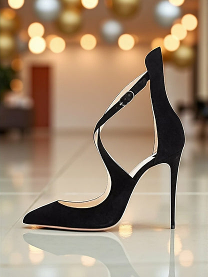 Heels Stiletto - Purple Patent Strappy Women's Leather