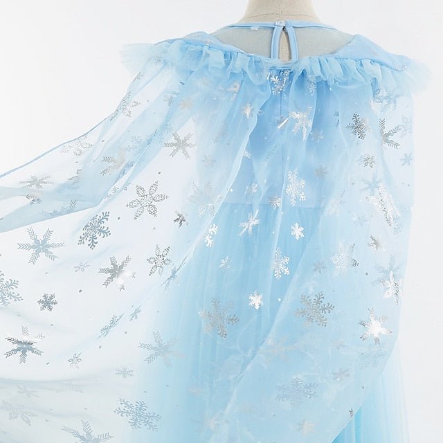 Theme Elsa Dress Princess Girl Flower Frozen Party Fairytale