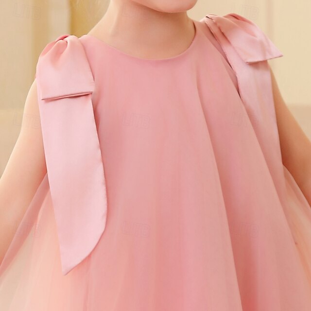 Girls' Color Sleeveless Party Dress Solid Floral Kids