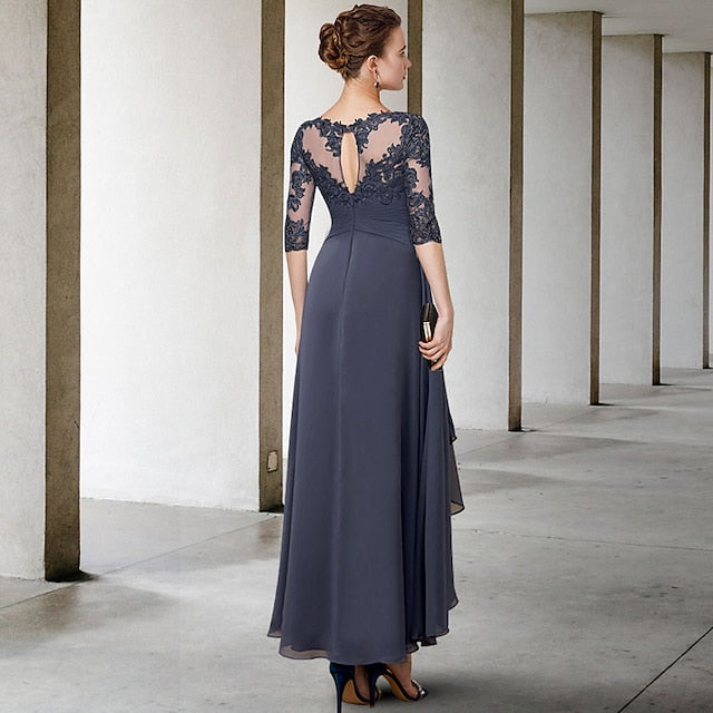 Dress Guest Bride Elegant Plus Size A-Line the Wedding of Mother