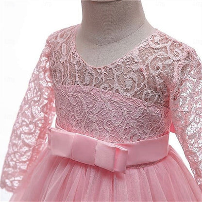 Girls' Dress Solid Flower Kids Colored Girl Wedding