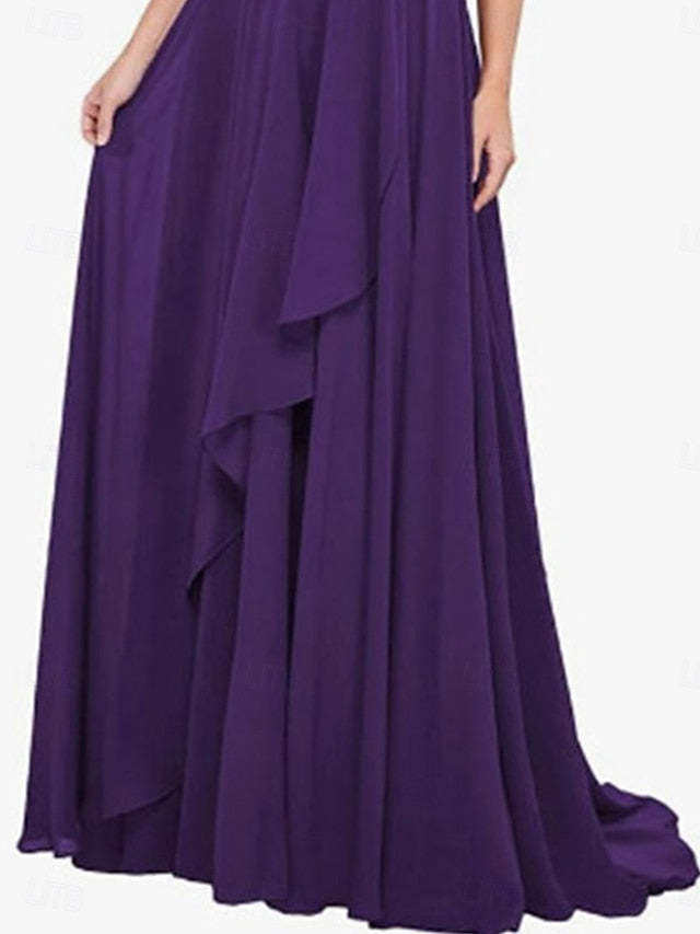 Mother A-Line Off Dress Shoulder Simple of Bride Elegant the